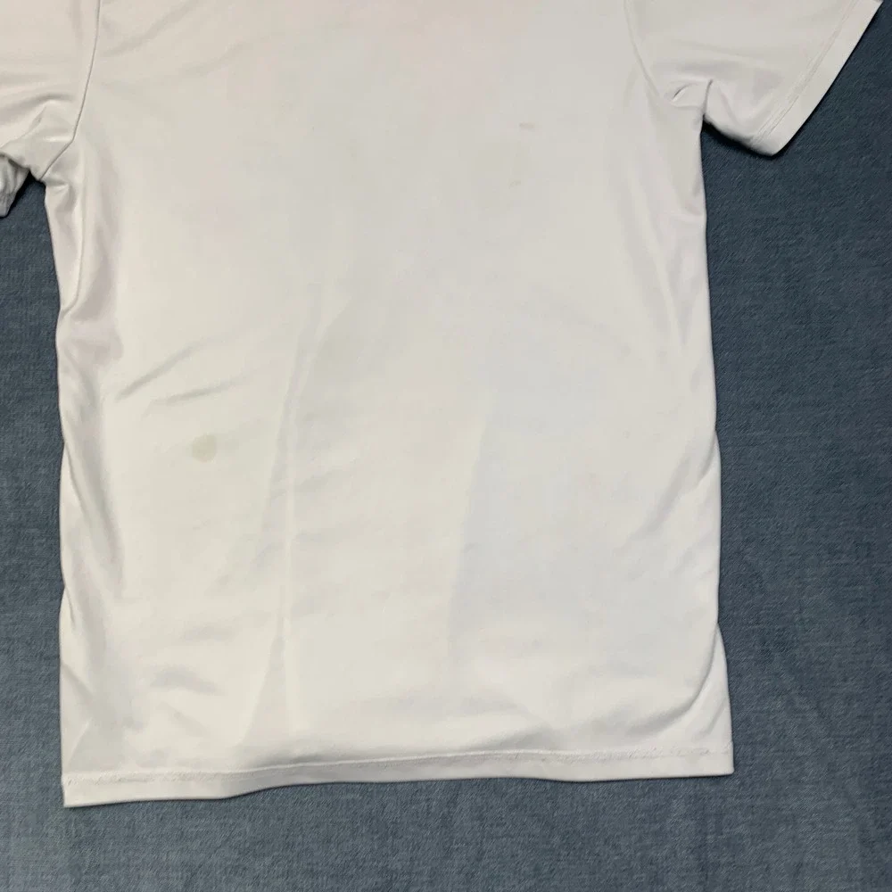 Adidas Running T Shirt Mens XL White Spellout Logo Standard Regular Fit Training